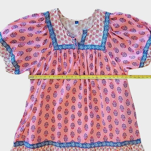 Old Navy Plus Size Peasant Babydoll Swing Dress with Puff Sleeves and Pockets - Picture 9 of 13